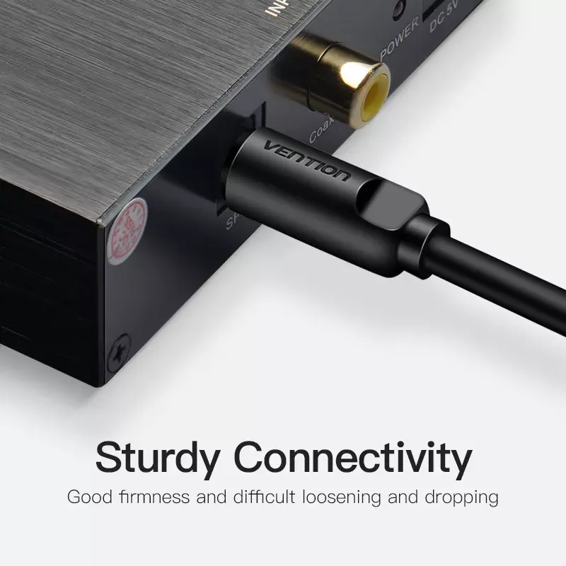 Optical Fiber Audio Cable Vention 2M Black TOSLINK Male to Male