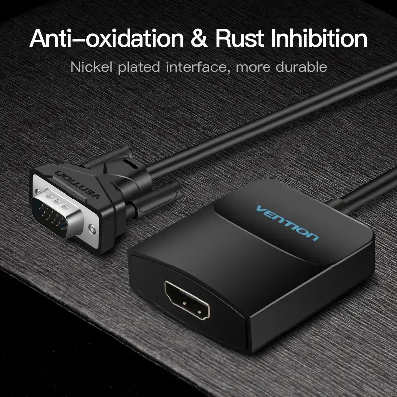 VGA to HDMI Converter Vention 0.15M Black VGA HDMI Micro USB Audio
