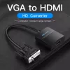 VGA to HDMI Converter Vention 0.15M Black VGA HDMI Micro USB Audio
