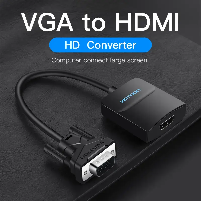 VGA to HDMI Converter Vention 0.15M Black VGA HDMI Micro USB Audio
