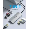 Docking Station Vention USB-C to HDMI USB 3.0x3 SD TF PD 100W Gray