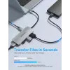 Docking Station Vention USB-C to HDMI USB 3.0x3 SD TF PD 100W Gray