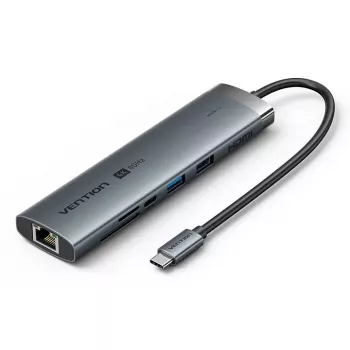 Docking Station Vention 9-in-1 USB-C TGVHB — RJ-45, HDMI 4K@60Hz, USB 3.2 Gen1, SD/MicroSD, 1x USB-C