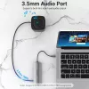 Docking Station Vention Multi-function USB-C to HDMI USB3.0x3 RJ45 SD TF TRRS 3.5mm PD 0.15M Gray Aluminum Alloy
