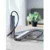 Docking Station Vention Multi-function USB-C to HDMI USB3.0x3 RJ45 SD TF TRRS 3.5mm PD 0.15M Gray Aluminum Alloy