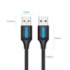 USB 2.0 A–A Cable Vention 2 m, Black PVC, USB A to USB A, 0.48 Gbit/s