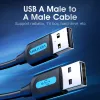 USB 2.0 A–A Cable Vention 2 m, Black PVC, USB A to USB A, 0.48 Gbit/s