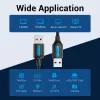 USB 2.0 A–A Cable Vention 2 m, Black PVC, USB A to USB A, 0.48 Gbit/s