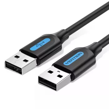 USB 2.0 A–A Cable Vention 2 m, Black PVC, USB A to USB A, 0.48 Gbit/s