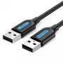 USB 2.0 A–A Cable Vention 2 m, Black PVC, USB A to USB A, 0.48 Gbit/s