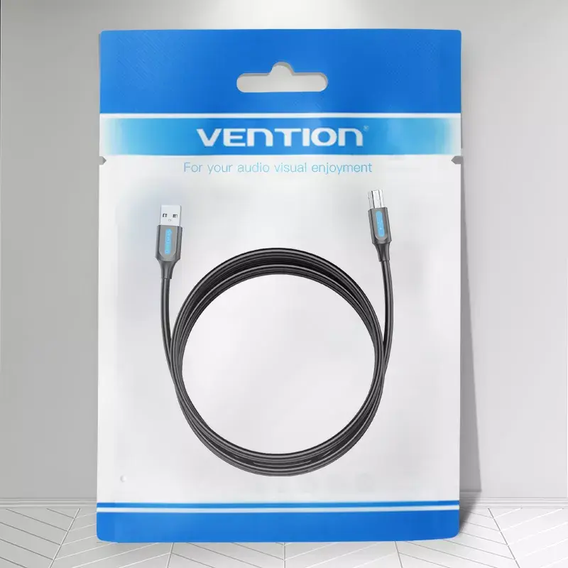 USB 2.0 A Male to B Male Cable Vention COQBJ, 0.5 m, Black, PVC jacket, 2 A, 0.48 Gbit/s