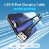 Vention USB 2.0 A Male to C Male 3A Cable 0.25M Black