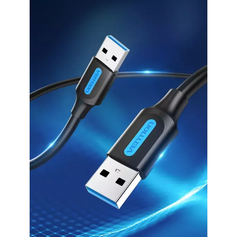 USB A to A cable Vention CONBD 0.5 m, USB 3.2 Gen 1 (5 Gbit/s), Black