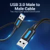 USB A to A cable Vention CONBD 0.5 m, USB 3.2 Gen 1 (5 Gbit/s), Black