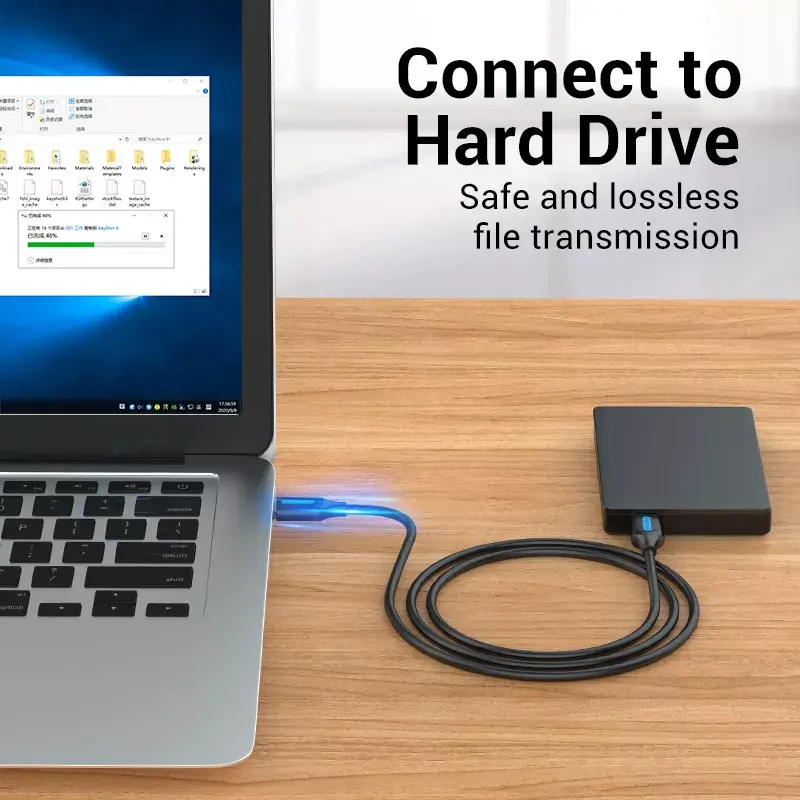 USB 3.0 A‑Male to A‑Male Cable 1.5 m — Vention, USB 3.2 Gen 1, Black PVC