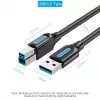Vention USB 3.0 A to B Cable 3 m — USB 3.2 Gen 1 (5 Gbit/s), Black, Nickel‑plated Connectors