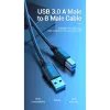 Vention USB 3.0 A to B Cable 3 m — USB 3.2 Gen 1 (5 Gbit/s), Black, Nickel‑plated Connectors