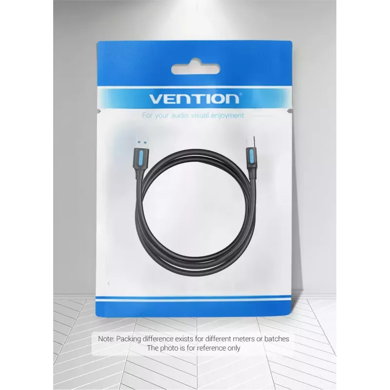 Vention USB 3.0 A to B Cable 3 m — USB 3.2 Gen 1 (5 Gbit/s), Black, Nickel‑plated Connectors