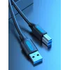 Vention USB 3.0 A to B Cable 3 m — USB 3.2 Gen 1 (5 Gbit/s), Black, Nickel‑plated Connectors