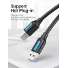 Vention USB 3.0 A to B Cable 3 m — USB 3.2 Gen 1 (5 Gbit/s), Black, Nickel‑plated Connectors