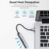USB hub Vention CKOHB — 4-port USB 3.2 Gen 1/USB 2.0 hub, 0.15 m cable, grey aluminium