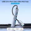 USB hub Vention CKOHB — 4-port USB 3.2 Gen 1/USB 2.0 hub, 0.15 m cable, grey aluminium