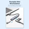 USB hub Vention CKOHB — 4-port USB 3.2 Gen 1/USB 2.0 hub, 0.15 m cable, grey aluminium
