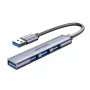USB hub Vention CKOHB — 4-port USB 3.2 Gen 1/USB 2.0 hub, 0.15 m cable, grey aluminium