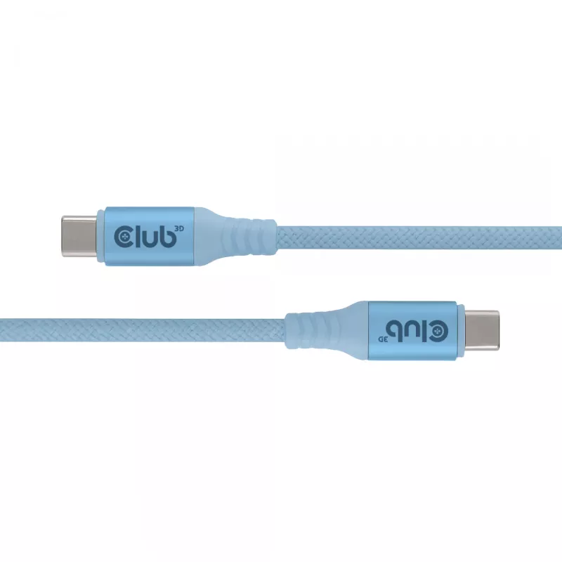 CLUB3D USB-C® Magnetic-Coil 240W PD3.1 Blue Cable 2m / 6.56ft Fast Charging