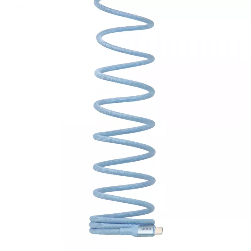 CLUB3D USB-C® Magnetic-Coil 240W PD3.1 Blue Cable 2m / 6.56ft Fast Charging