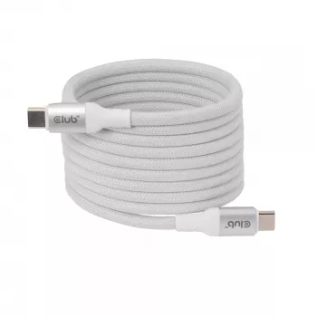 USB-C Magnetic-Coil cable Club 3D CAC-3032 — white, magnetic coil design for charging and data transfer