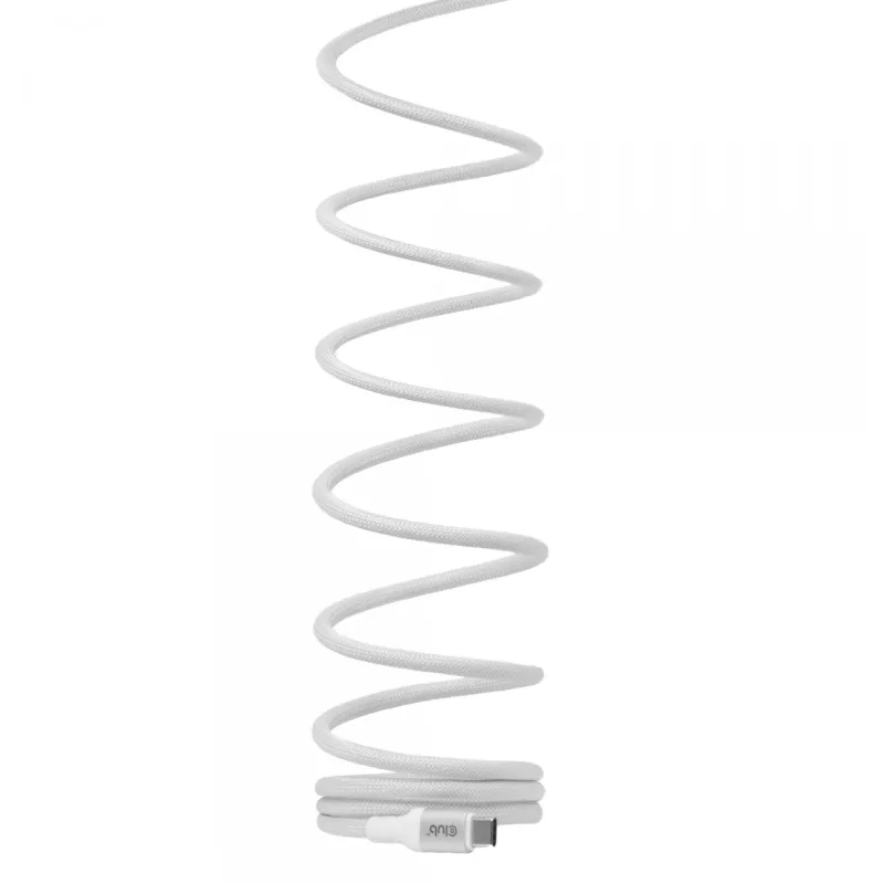 USB-C Magnetic-Coil cable Club 3D CAC-3032 — white, magnetic coil design for charging and data transfer
