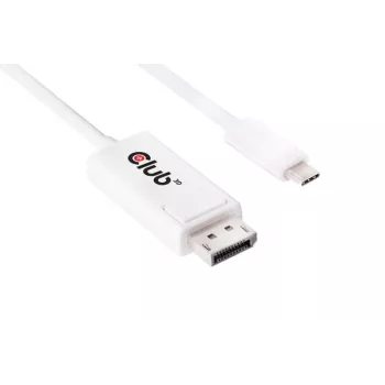 Club 3D CAC-1517 USB-C to DisplayPort 1.2 Adapter Cable, 4K UHD 60Hz, White, 1.2m