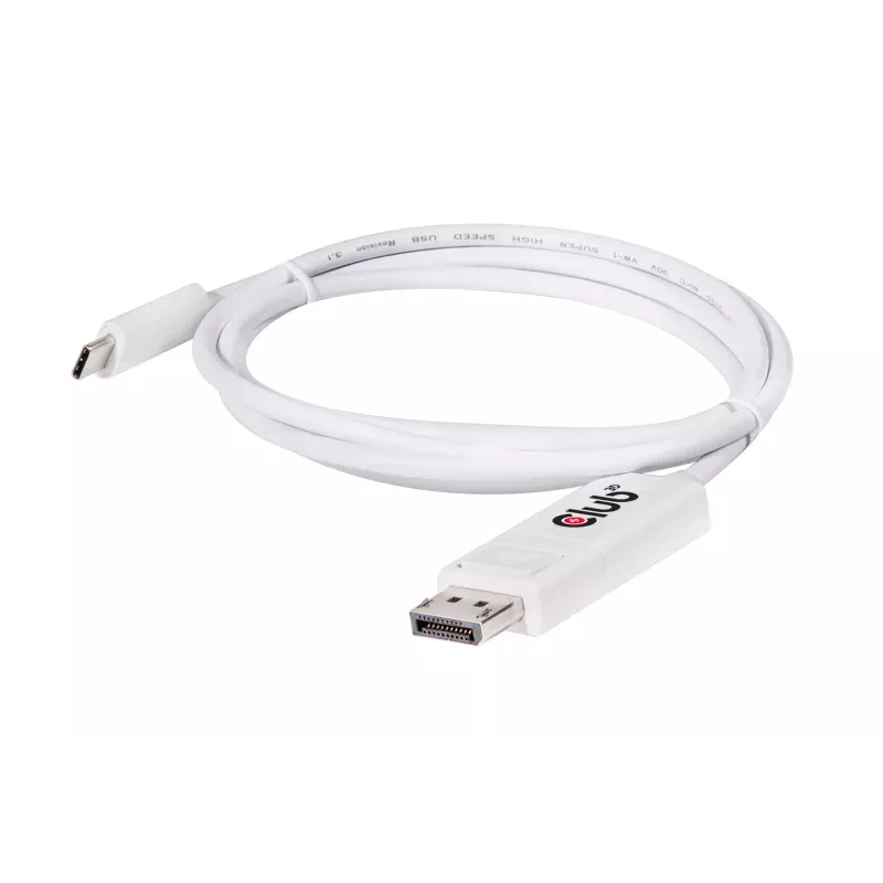 Club 3D CAC-1517 USB-C to DisplayPort 1.2 Adapter Cable, 4K UHD 60Hz, White, 1.2m