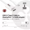 Club 3D CAC-1517 USB-C to DisplayPort 1.2 Adapter Cable, 4K UHD 60Hz, White, 1.2m