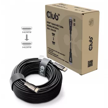 CLUB3D HDMI™ Hybrid AOC Cable 8K60Hz/4K120Hz 30m / 98.42 ft, 30 m, HDMI Type A (Standard), HDMI Type A (Standard), 48 Gbit/s, Black