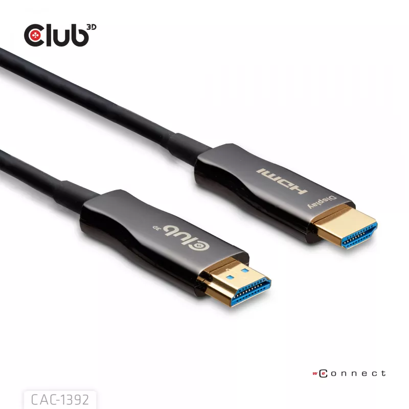 CLUB3D HDMI™ Hybrid AOC Cable 8K60Hz/4K120Hz 30m / 98.42 ft, 30 m, HDMI Type A (Standard), HDMI Type A (Standard), 48 Gbit/s, Black