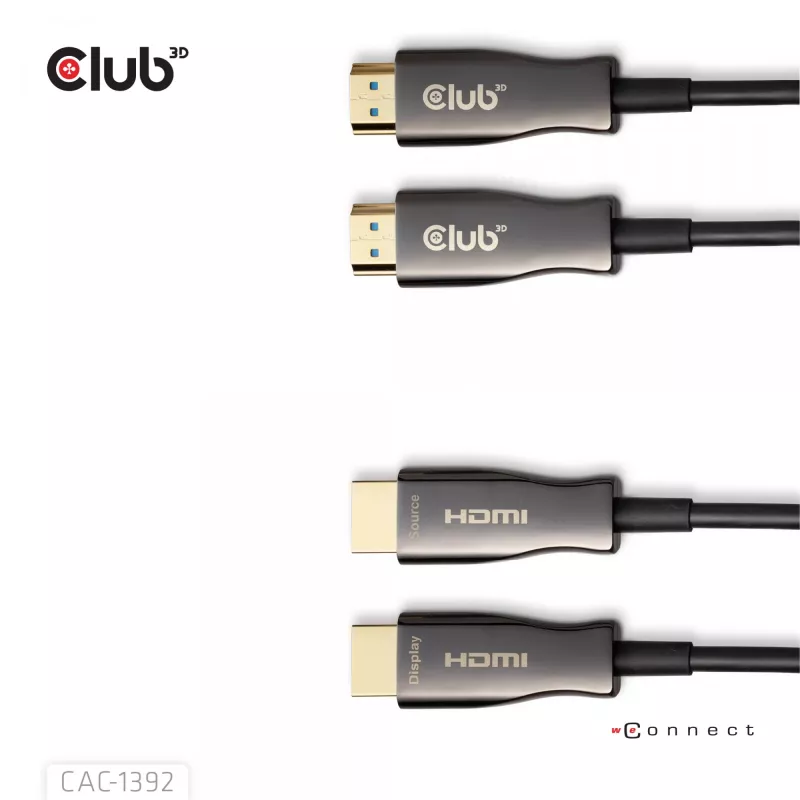 CLUB3D HDMI™ Hybrid AOC Cable 8K60Hz/4K120Hz 30m / 98.42 ft, 30 m, HDMI Type A (Standard), HDMI Type A (Standard), 48 Gbit/s, Black