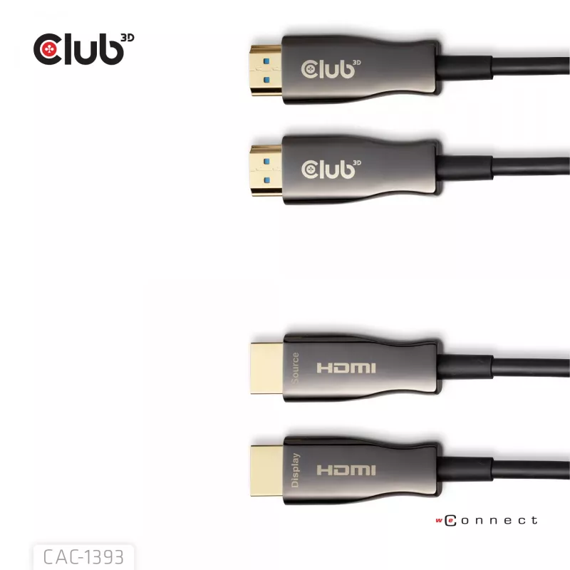 Club 3D HDMI Hybrid AOC Cable 8K60Hz / 4K120Hz 50 m, HDMI Type A Male–Male