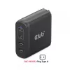CLUB3D Travel Charger 100W GaN technology, Four port USB Type-A(2x) and -C(2x), Power Delivery(PD) 3.0 Support