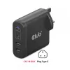 CLUB3D Travel Charger 100W GaN technology, Four port USB Type-A(2x) and -C(2x), Power Delivery(PD) 3.0 Support