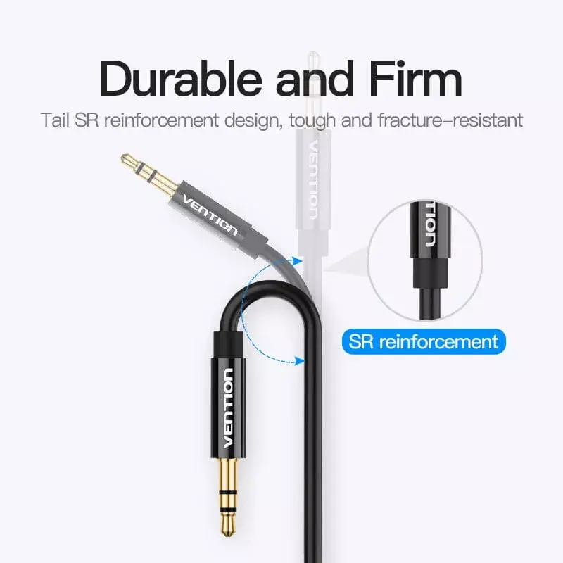 Vention 3.5mm Male to 2*3.5mm Female Stereo Splitter Cable 0.3M Black ABS