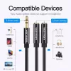 Vention 3.5mm Male to 2*3.5mm Female Stereo Splitter Cable 0.3M Black ABS