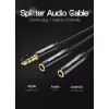 Vention 3.5mm Male to 2*3.5mm Female Stereo Splitter Cable 0.3M Black ABS