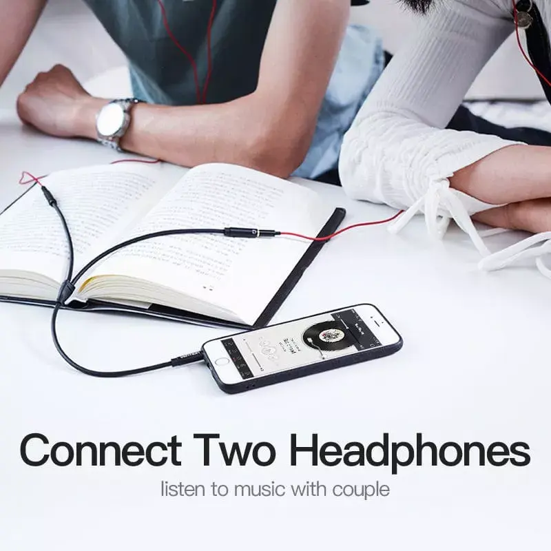 Vention 3.5mm Male to 2*3.5mm Female Stereo Splitter Cable 0.3M Black ABS