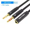 Audio adapter cable Vention 2×3.5 mm male to 4‑pole 3.5 mm female, 0.3 m, black