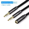 Audio adapter cable Vention 2×3.5 mm male to 4‑pole 3.5 mm female, 0.3 m, black