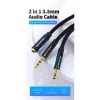 Audio adapter cable Vention 2×3.5 mm male to 4‑pole 3.5 mm female, 0.3 m, black