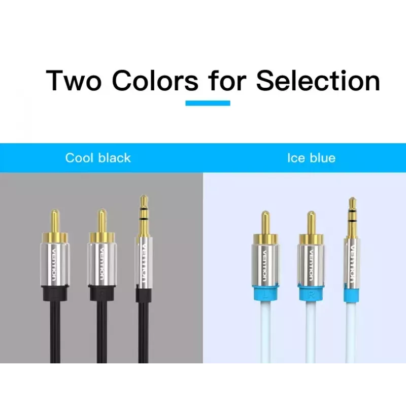 Audio cable Vention 3.5mm TRRS (male) to 2×RCA (male), 2 m, black