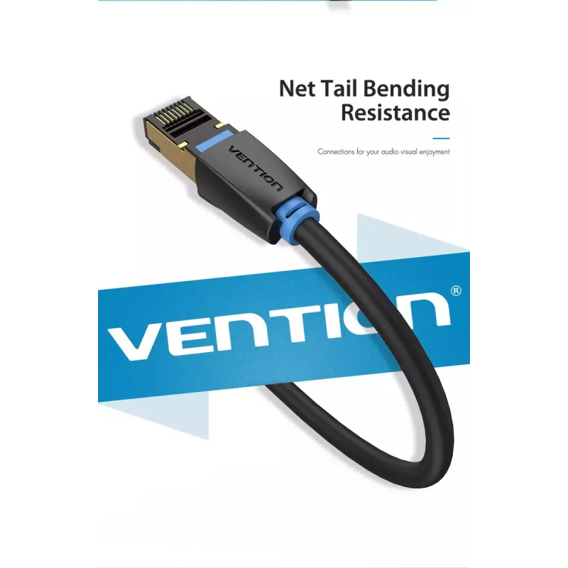 Vention Cat.8 SFTP Patch Cable 0.5M Black RJ-45 Gold Plating